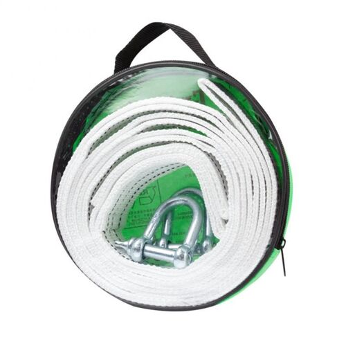 4m 5 Ton Car Tow Rope U-Hook Night Reflective Strip Trailer Rope Anti-Breakage Off-Road Rope With 2 Unloading Buckle For Car