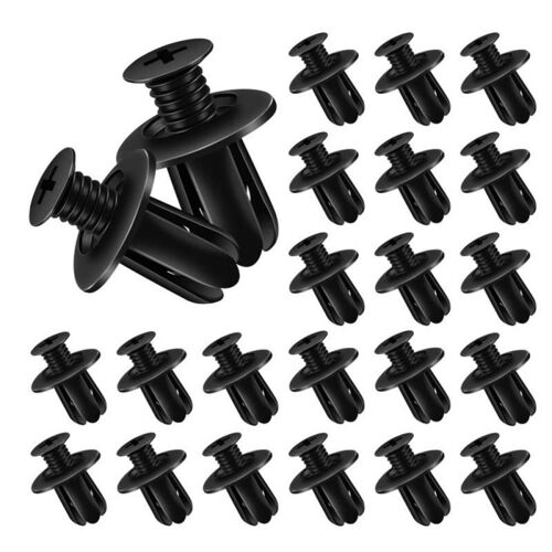 Rivet De Panneau De Garniture De Porte De Voiture, Clip Poussoir, Plastique Noir, Pare-Chocs, Fixateur, Attache, Retenue De Rivale, Pièces Automobiles, 8mm, 100 Pièces