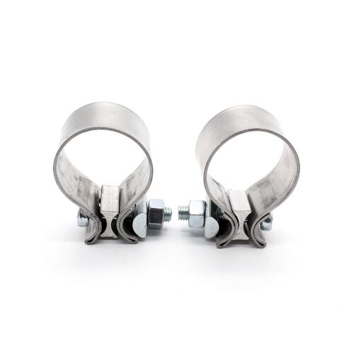 Manchons De Serrage De Tuyau En Acier Inoxydable T409, Silencieux À Bande Étroite, 2 Pièces, 2 Pouces