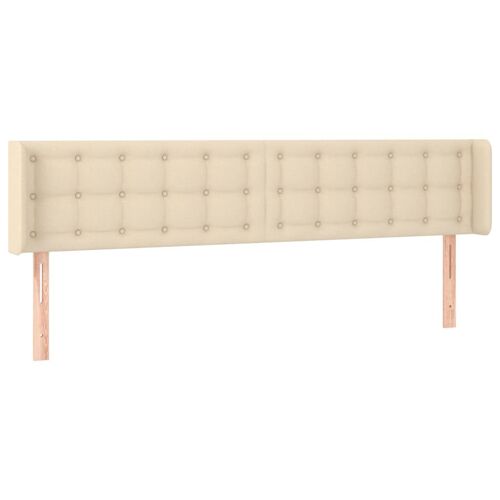 vidaXL Tête de lit avec oreilles Crème 203x16x78/88 cm Tissu