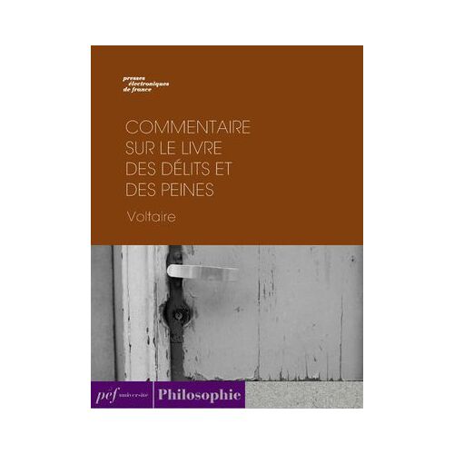 Commentaire Sur Le Livre Des Délits Et Des Peines