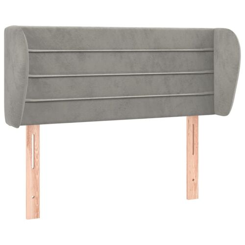 Tête de lit accessoire couchage chambre à coucher meuble avec rebord latéral 103 x 23 x 78/88 cm tissu velours gris clair TDL0205276