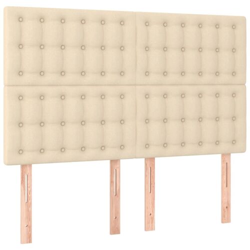 vidaXL Têtes de lit 4 pcs Crème 72x5x78/88 cm Tissu