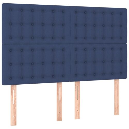 vidaXL Têtes de lit 4 pcs Bleu 72x5x78/88 cm Tissu
