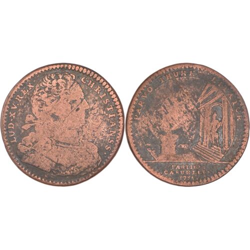 France - Jeton De Louis Xv - 1735 - Parties Et Revenus Casuels - Temple De La Fortune - F.2764 - 11-181