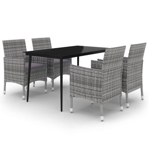 Vidaxl Ensemble À Dîner De Jardin Coussins 5 Pcs Résine Tressée Verre