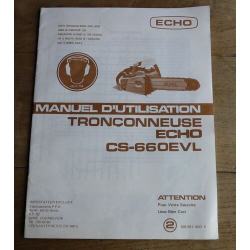 Manuel D'utilisation Tronçonneuse Echo Cs-660evl