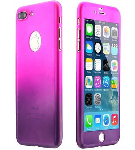 COQUE iPHONE 7 (4"7) INTEGRALE FULL VIOLET + 1 FILM EN VERRE TRÉMPE INCLUS