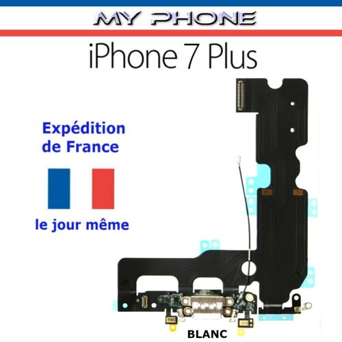 Connecteur De Charge Pour Apple Iphone 7 Plus Blanc + Microphone + Antenne - Dock Port Micro Usb Nappe Flex