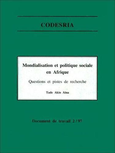 Mondialisation Et Politique Sociale En Afrique