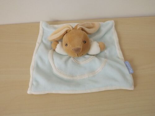 Doudou Lapin Blanc Bleu Beige Kaloo