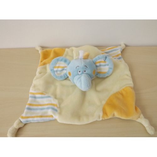 Doudou Éléphant Jaune Bleu Orange Kimbaloo