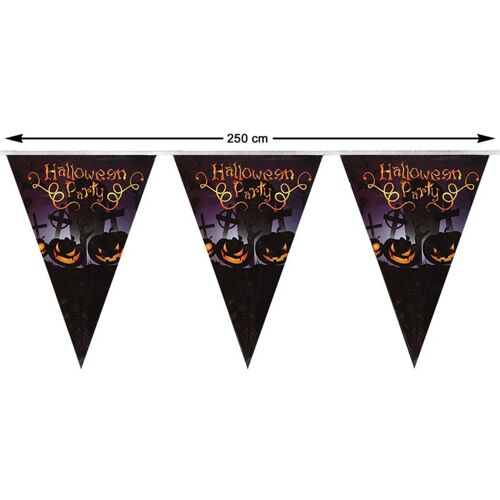Guirlande de Citrouilles Noires de 250 cm (Taille Unique)