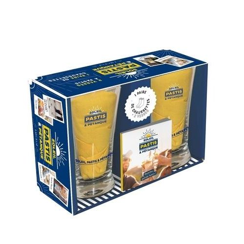 Soleil, Pastis Et Pétanque - Avec 2 Verres À Pastis, 1 Paire De Chaussettes 38-44, Et 1 Livret De Chaussettes