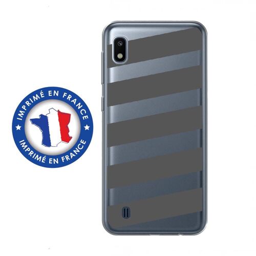 Coque Souple Pour Samsung Galaxy A10 Avec Impression Motifs Bandes Grises