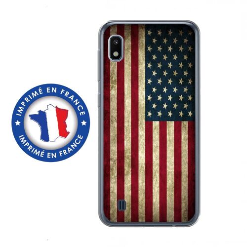 Coque Souple Pour Samsung Galaxy A10 Avec Impression Motifs Drapeau Usa Vintage