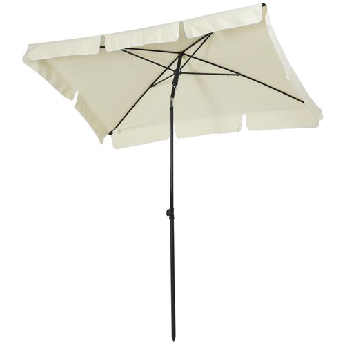 Parasol Rectangulaire Inclinable Alu Acier Polyester Haute Densit? Diam?Tre 2 M Beige Clair