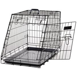 Cage De Transport Pour Chien Taille L Dim. 76l X 48l X 55h Cm Métal Noir