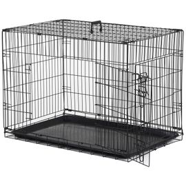 Cage Caisse De Transport Pliante Pour Chien En Métal Noir 91 X 61 X 67 Cm