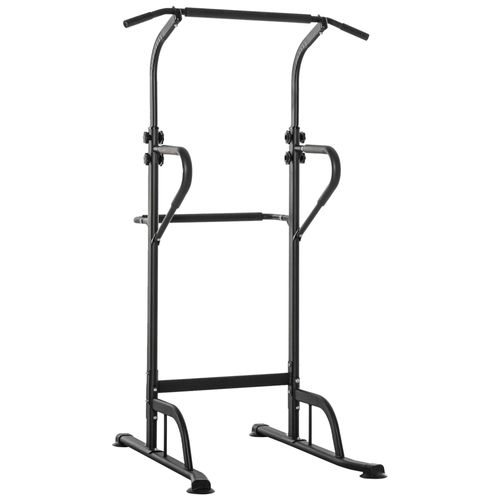 Station De Musculation Multifonction Barre De Traction Chaise Romaine Réglable Acier Noir