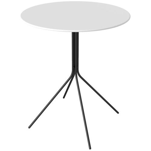 Table De Jardin Ronde Design Dia. 60 Cm Acier Anthracite Blanc