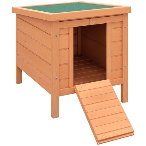 Clapier De Sol Niche Enclos Pour Lapin Porte Rampe Verrouillable 2 En 1 Toit Ouvrant Bitumé Bois Sapin Pré-Huilé