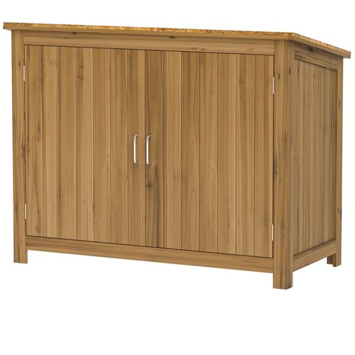 Armoire De Jardin En Bois - 2 Portes, Étagère - Dim. 110 X 50 X 85 Cm
