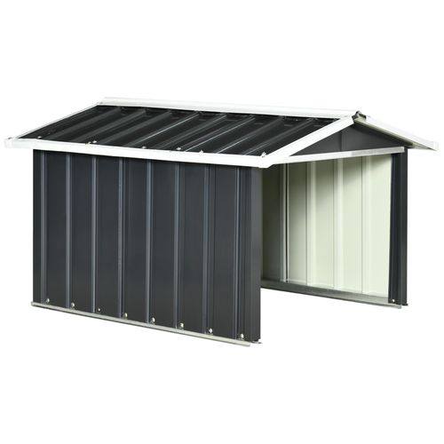 Abri De Jardin Pour Tondeuse À Gazon Robot-Tondeuse - Garage Tondeuse Robot - Tôle Acier Ondulé Gris Blanc