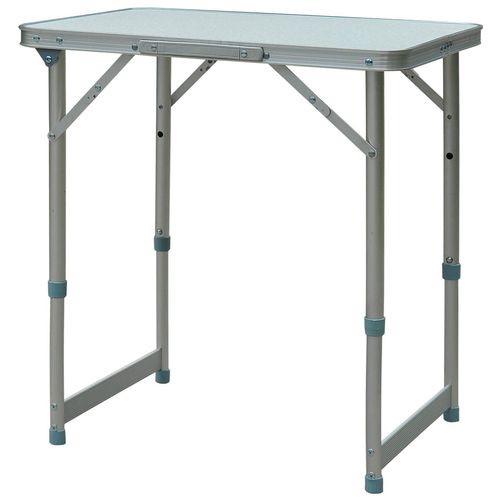 Table Pliante Table De Camping Table De Jardin Hauteur Réglable Aluminium Mdf Blanc
