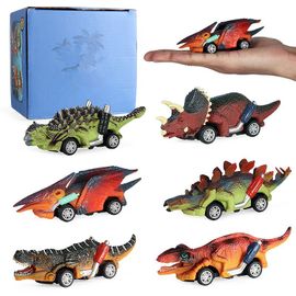 6 Pcs Voiture Jouet Dinosaure Garçon Jouet Voiture De Dinosaure Pour Enfant Jouet Fille Garçon Cadeau De D'anniversaire Noël