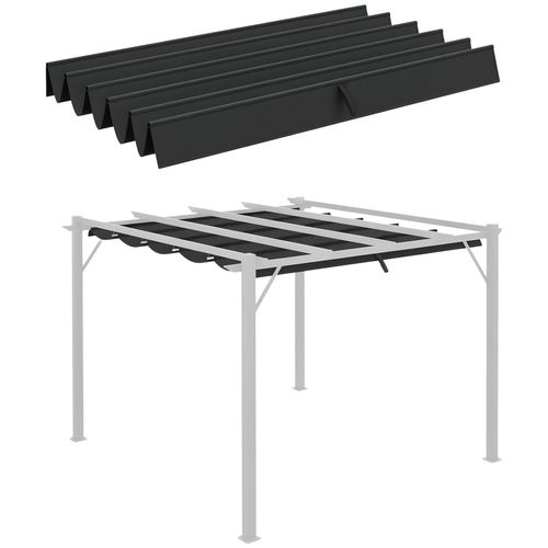 Outsunny Toile De Rechange Pergola Rétractable 3 M Polyester Gris