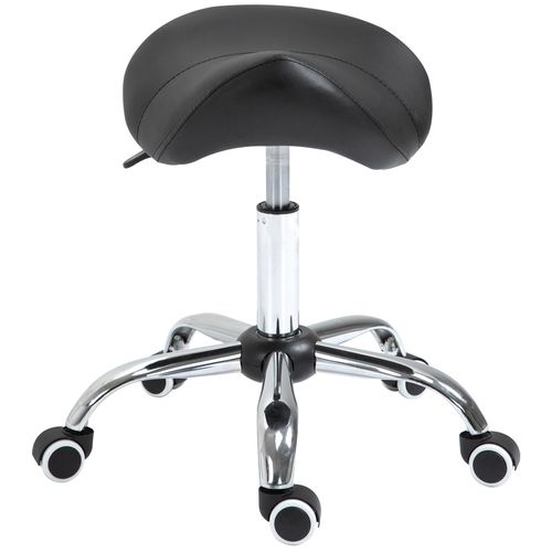 Tabouret De Massage Tabouret Selle Ergonomique Pivotant 360° Hauteur Réglable Revêtement Synthétique Noir