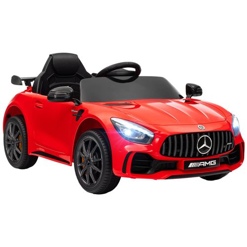 Voiture Électrique Enfant Licence Officielle Mercedes-Benz Amg Gtr - 12v, 5km/H Max. - Nombreux Effets - Télécommande - Rouge