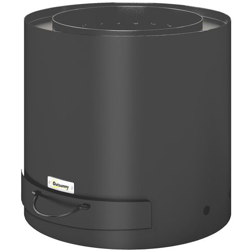 Brasero extérieur Ø45 cm design - bac à cendres intégré, tisonnier - acier noir