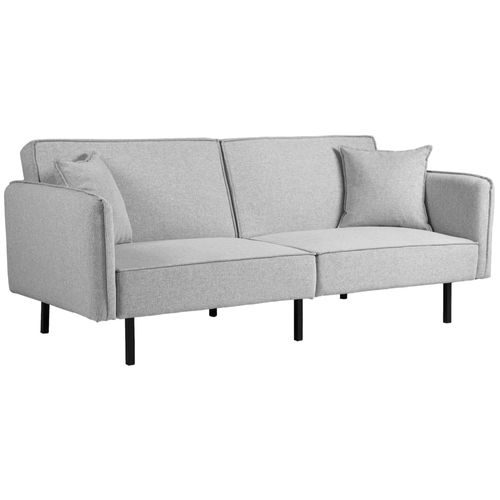 Canapé Convertible 3 Places Design Inclinable Tissu Gris Clair