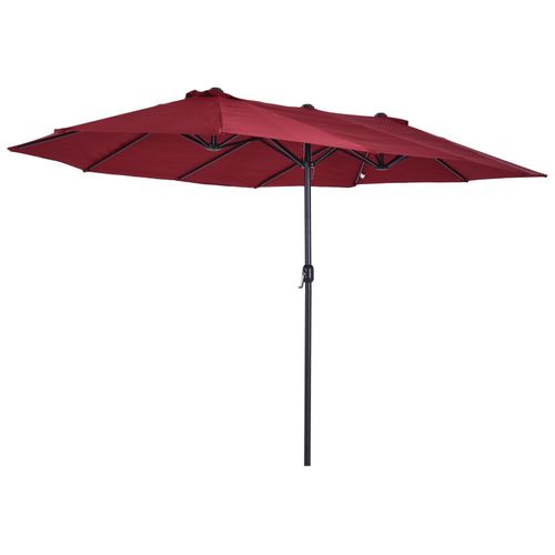 Parasol De Jardin Xxl Parasol Grande Taille 4,6l X 2,7l X 2,4h M Ouverture Fermeture Manivelle Acier Polyester Haute Densit? Bordeaux