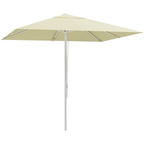 Parasol De Jardin Carré Réglable Dim. 2,48l X 2,48l X 2,50h M Alu Métal Polyester Haute Densité 180 G/M² Beige