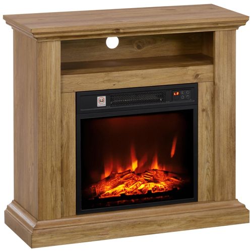 Cheminée électrique style montagnard aspect bois - niche, télécommande, timer - max. 1800W