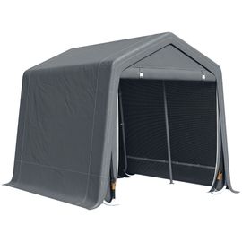 Abri De Jardin - Tente De Stockage - Abri De Vélo - 2 Portes Zippées - Dim. 280l X 240l X 240h Cm - Métal Pe Gris