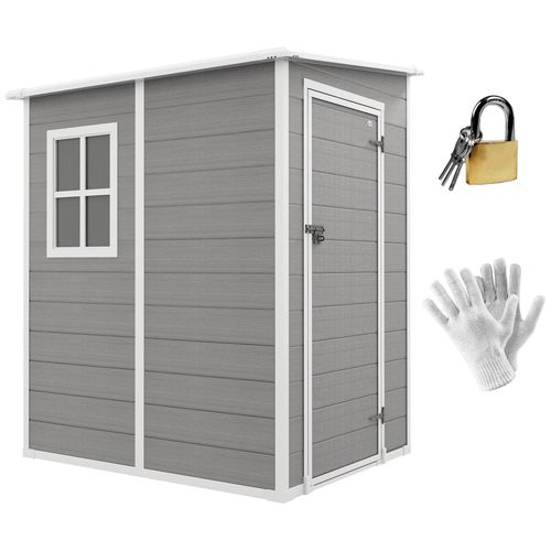 Abri De Jardin Cabanon 1,54 M² - Porte Verrouillable, Fenêtre, Aération - Alu. Pp Gris