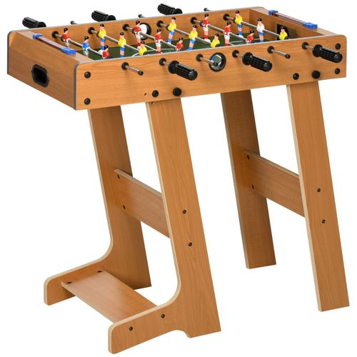 Babyfoot pliable - 18 joueurs, 2 ballons, 3 + 3 poignées, compteur - dim. 69 x 37 x 70 cm - MDF coloris bois