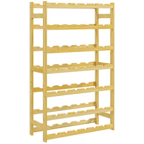 Casier Bouteilles Vin 42 Bouteilles - Rack À Bouteille En Bois 7 Niveaux - Range Bouteille Pin Verni