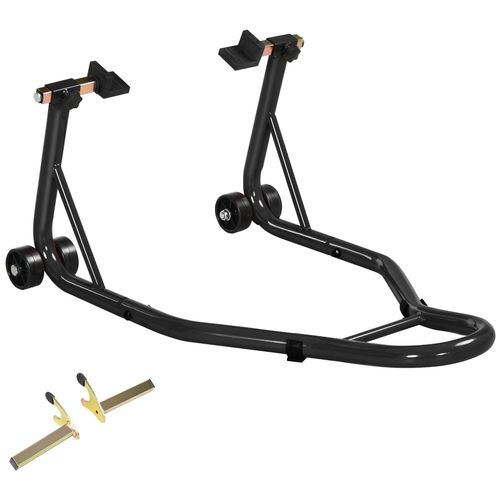 Support Béquille De Moto Arrière Support De Roue Lève Moto Arrière Sur Roulettes Avec Bobine De Bras Oscillant U + L, Noir
