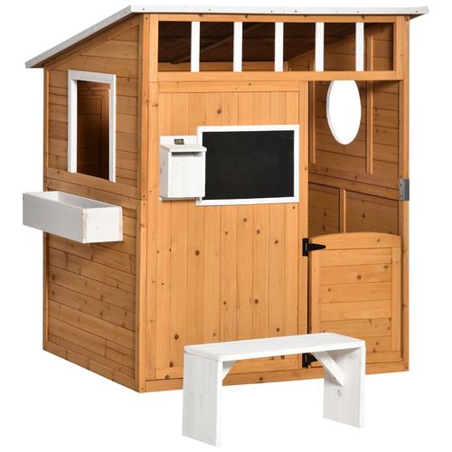 Maison De Jeux Enfant - Jeu Plein Air Maisonnette Enfant - Dim. 122l X 108l X 135h Cm - Bois Sapin Pré-Huilé