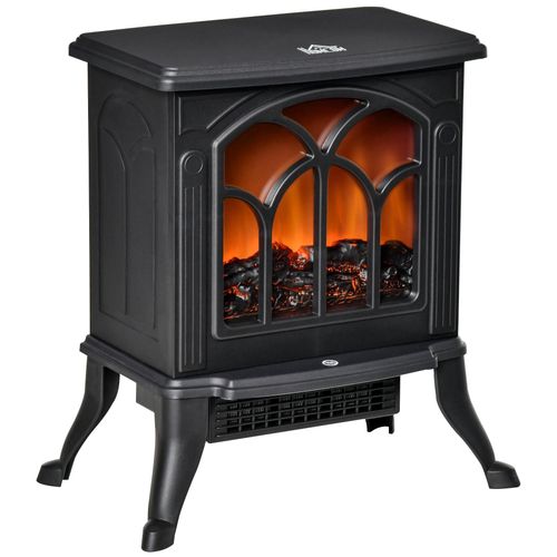 Cheminée électrique poêle style rétro thermostat 750-1500 W noir