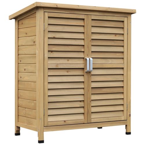 Armoire De Jardin Abri Jardin Remise Pour Outils Sur Pied Dim. 87l X 46l X 96h Cm Étagère Portes Persiennes Toit Bitumé Bois Sapin Autoclave Vert