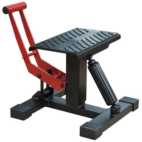 Lève Moto Béquille D'atelier Stand Moto Tout-Terrain Moto Cross Supermotard Hauteur Réglable Acier Noir Rouge