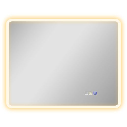 Miroir lumineux LED salle de bain 90 x 70 cm bluetooth interrupteur tactile lumière réglable 3 couleurs fonction anti-buée et mémoire
