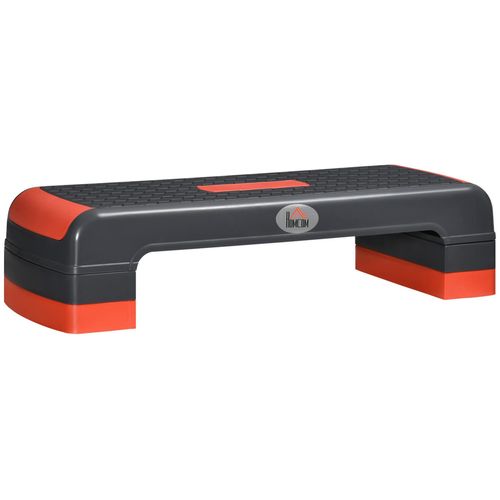 Stepper Fitness Aerobic Hauteur Reglable Surface Antiderapante Dim. 78l X 28l X 10/15/20h Cm Pp Noir Rouge