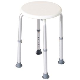 Tabouret De Douche Réglable En Hauteur Siège De Douche Ergonomique Pieds Antidérapants Charge Max. 136 Kg Alu Hdpe Blanc 